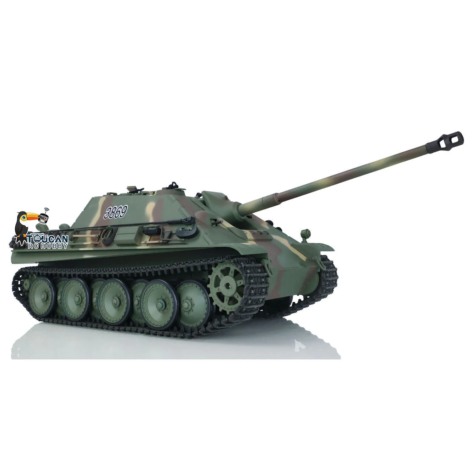 Détail de la tourelle du char RC HengLong Jadpanther 1/16, robot télécommandé de collection