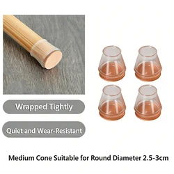 Premium Silicone Furniture Leg Caps with Felt Pads - Floor Protectors and Sliders - 12Pcs(in Total) (Middle)