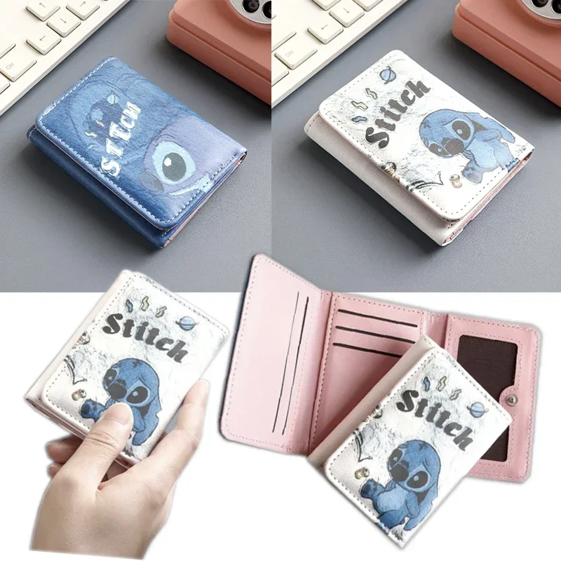 

Disney Stitch Wallet Anime Lilo and Stitch Print Short Folding Wallet for Women Multifunctional Coin Purse ID Card Holders