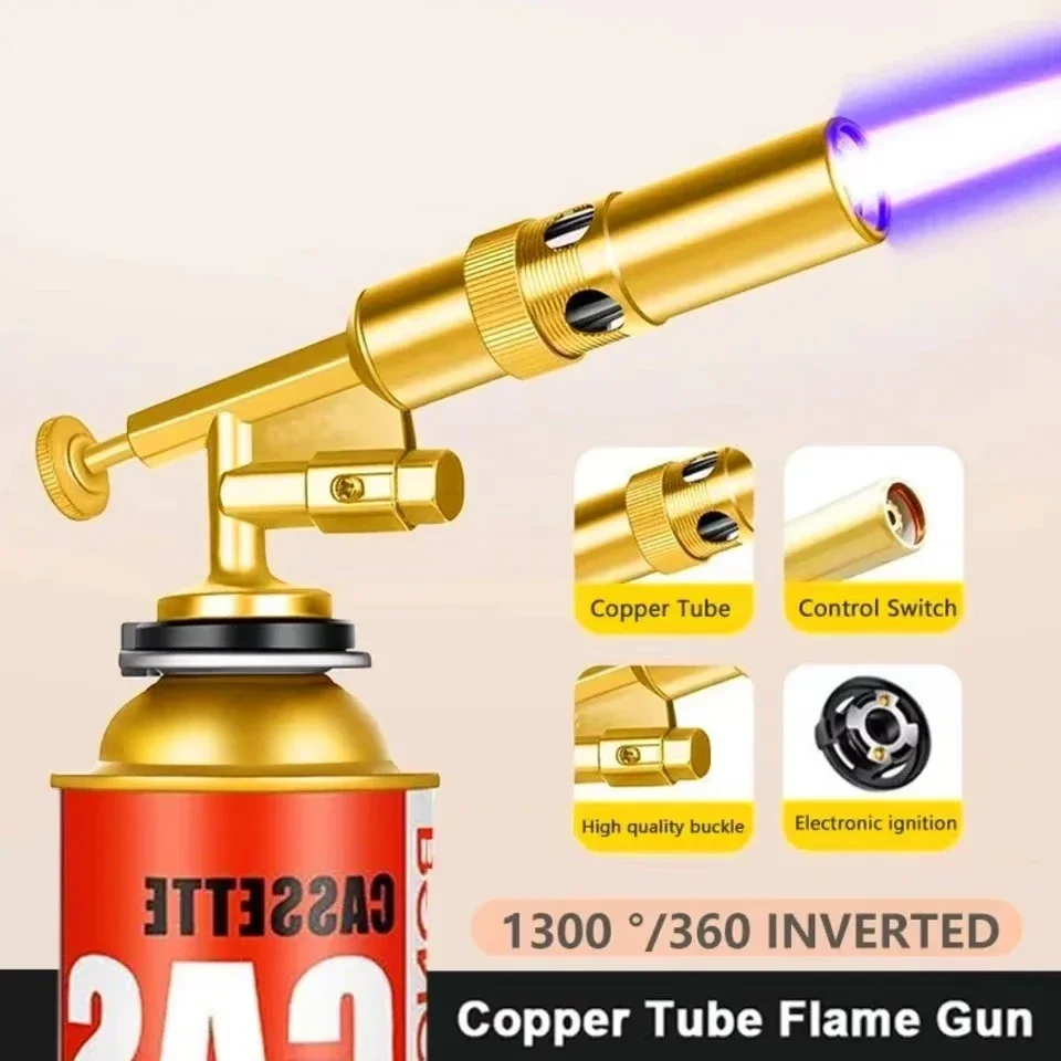 Portable Copper Welding Gas Torch Flame Gun Butane Burner Outdoor Camping BBQ Kitchen Lighter Flamethrower Welding Equipment gas torch welding torch gas burner butane torch