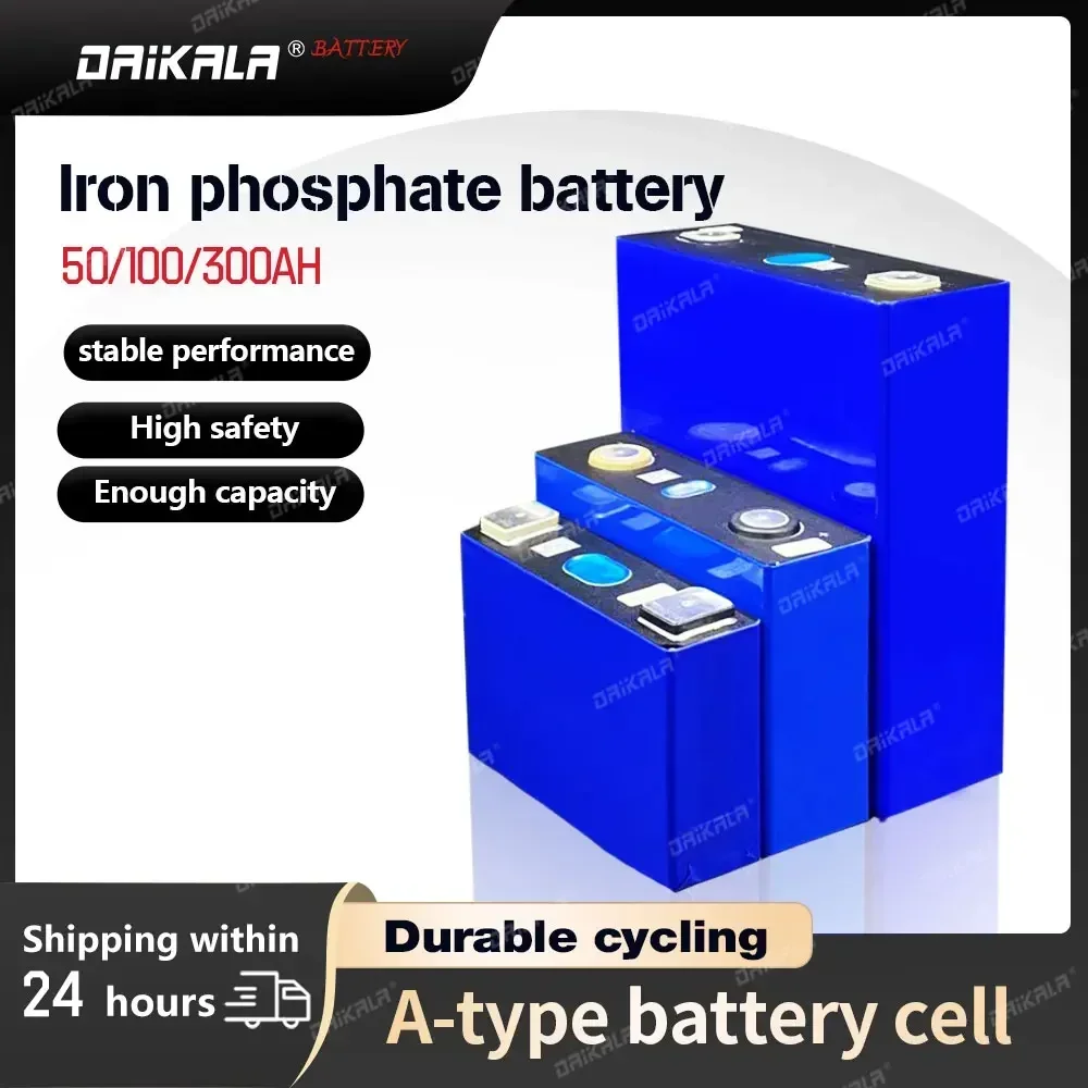 

1pc 3.2V 50/100/280/300Ah LiFePO4 battery Lithium iron phospha DIY 12V 24V Motorcycle Electric Car Solar Inverter Boat Batteries