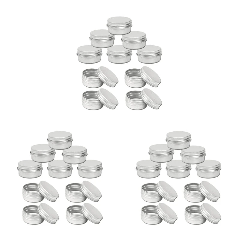 

75X 15Ml Aluminium Tin Large Make Up Candle Pots Capacity Empty Big Cosmetic/Candle/Spice Pots/Hair Product