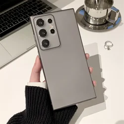 Ultra - Thin Matte Hard Plastic Case - Glossy Skin Translucent Shockproof - S22 Ultra (GY)