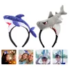 2 Pcs Cartoon Shark Headband Hair Bands Children Party Adorable Decor Accessories Kids Favors Lovely Fabric 1