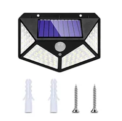 Solar - Powered Outdoor Motion Sensor Wall Light with Remote Control and Weatherproof Design - 8PCS (100LED)