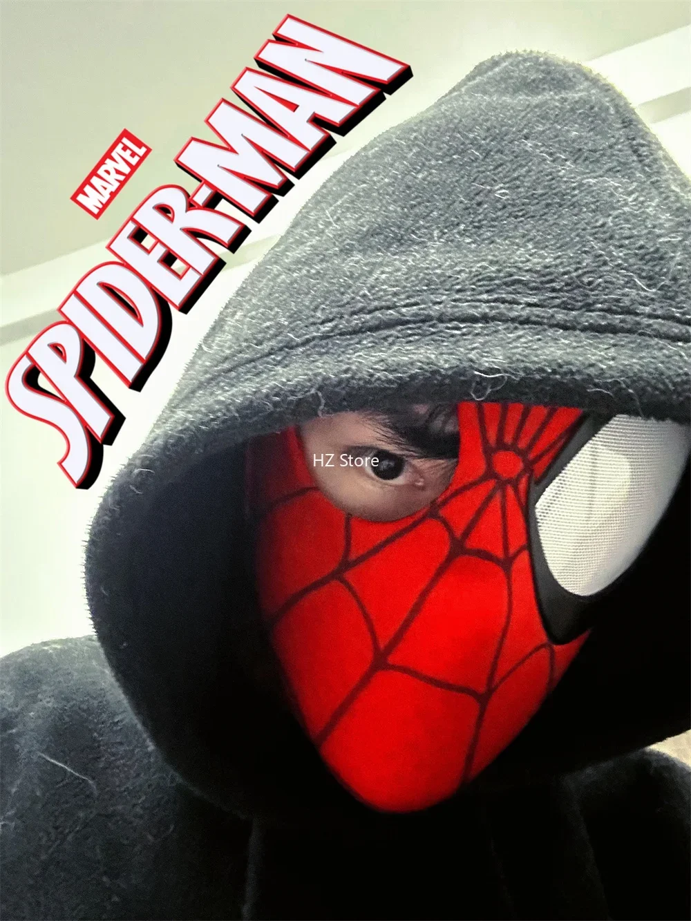 スパイダーマン　マスク　　コスプレ　1/1 　高品質モデル　　ラスト1点のみ！ 究極のスパイダーマンマスク 目付き 1:1 3D スパイダーマン