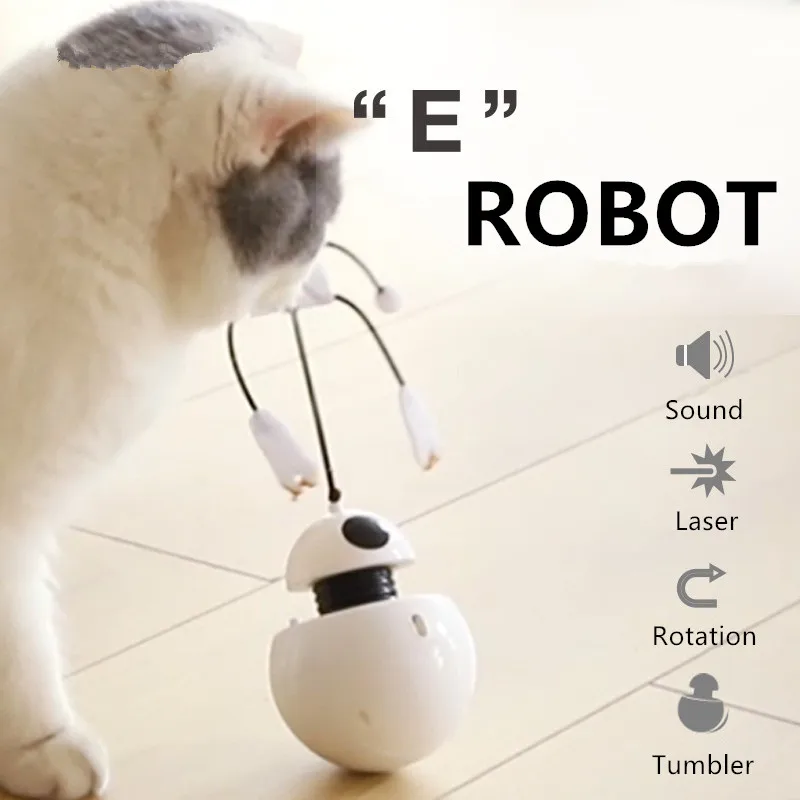 

Electric Cat Laser Toy Robot Tumbler Interactive Toy Cat Toy Irregular Rotation Cat Red Dot Exercising Toy Cat Toys Interactive
