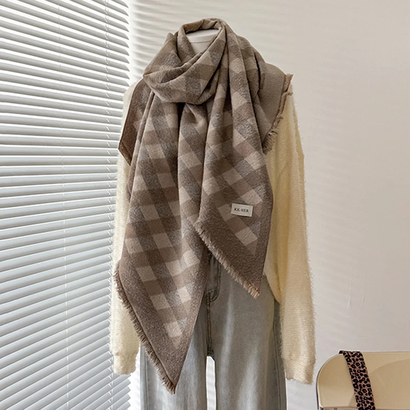 2025 Women's Luxury Cashmere Winter Shawl - Striped with Tassels Pashmina Bandana Wrap