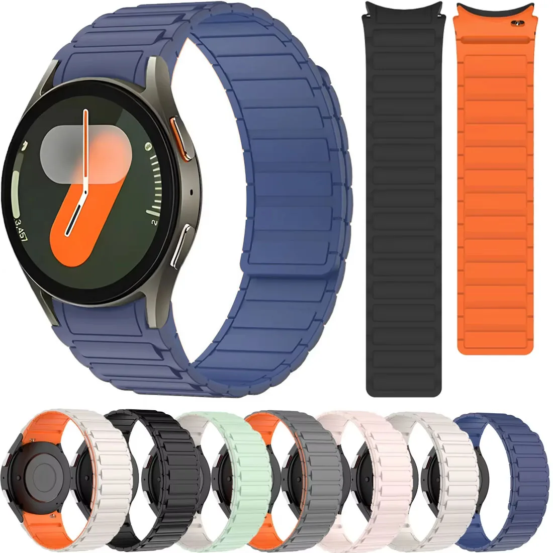 Silicone Magnetic No-Gap Sport Watch Strap Bracelet