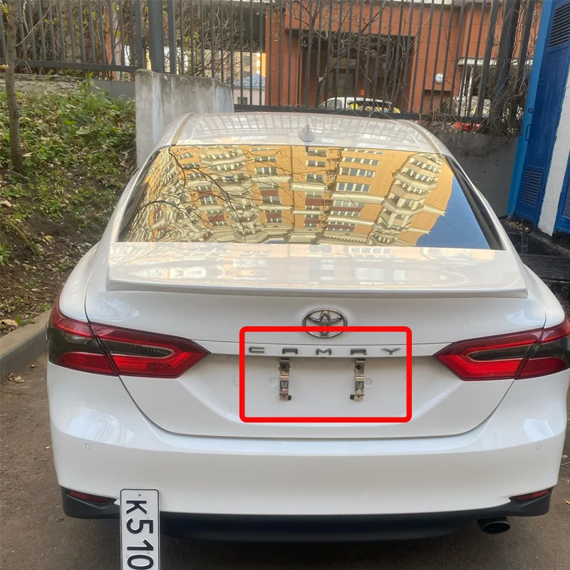 License Plate Bracket 2 PCS Rectangular Car License Plate Spring Loaded Stainless Steel Bracket