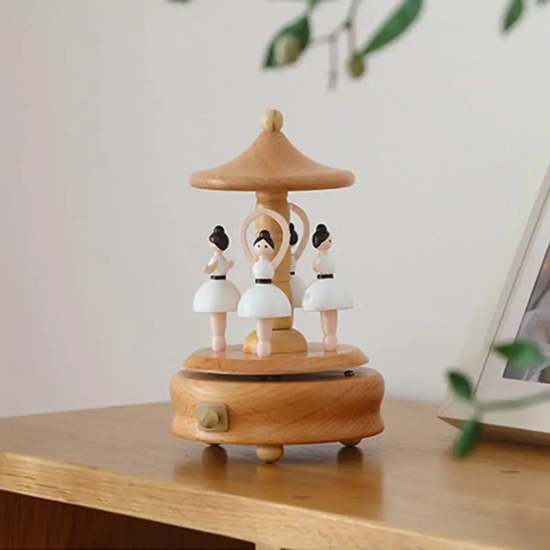 Retro Wooden Musical Box Elegant Home Decor