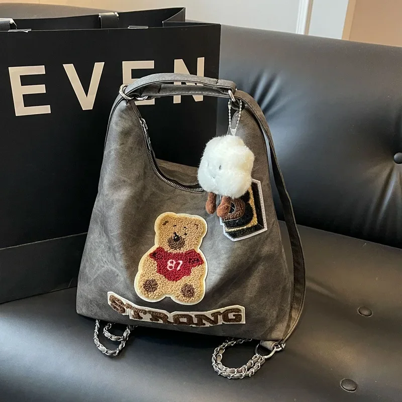 Tote Women's 2024 New Niche Large Capacity Commuter Backpack Multi-Purpose Shoulder Bag High Sense Backpack