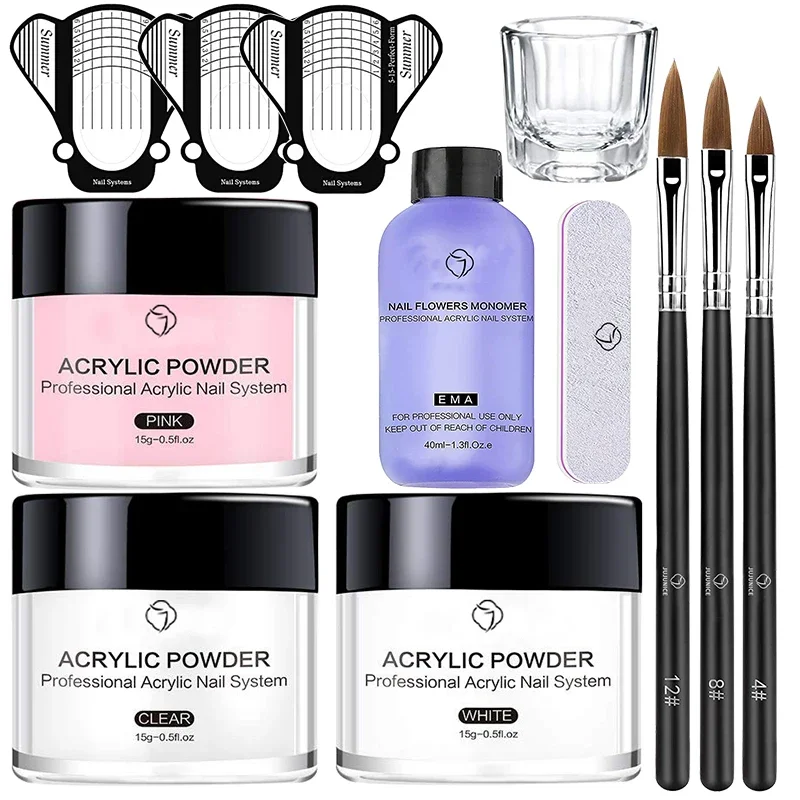 Nail Acrylic Powder Set Acrylic Nail Kit Glitter Nail Extension Set Full Manicure Set Nail Liquid Decorations Art Tools Kit 2
