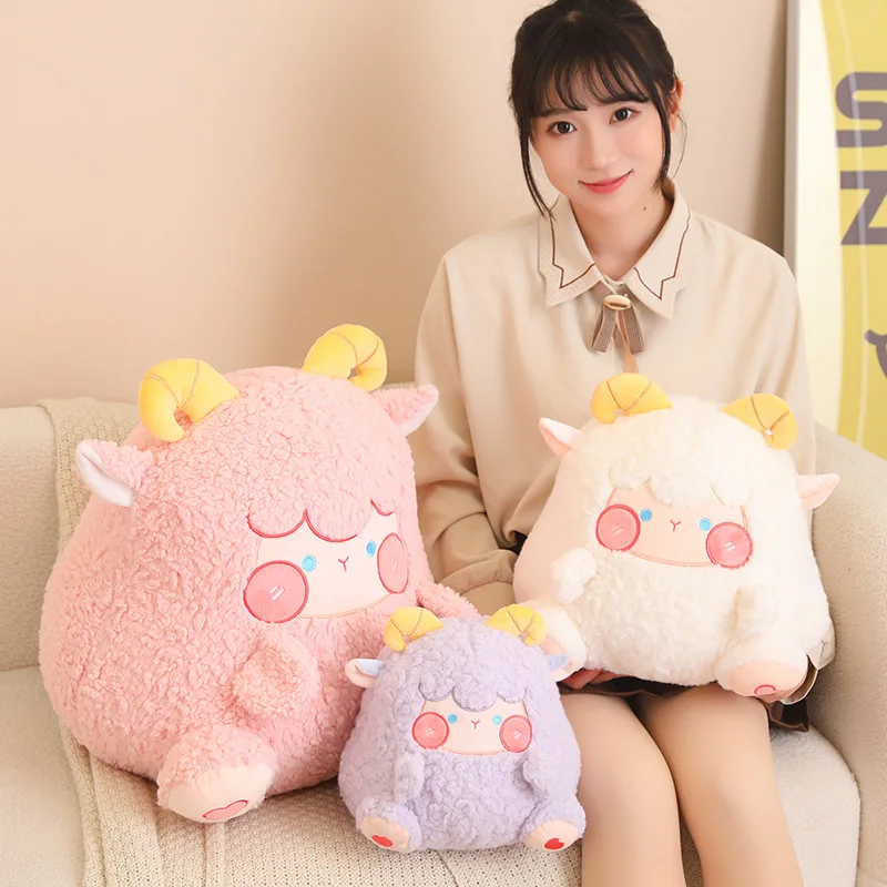 

Милая круглая плюшевая игрушка-овечка, 25/35/45 см, кукла, мягкая набивная Подушка-животное, овечка, подушка, плюшевая подушка, подарок на день рождения для девочек, детей
