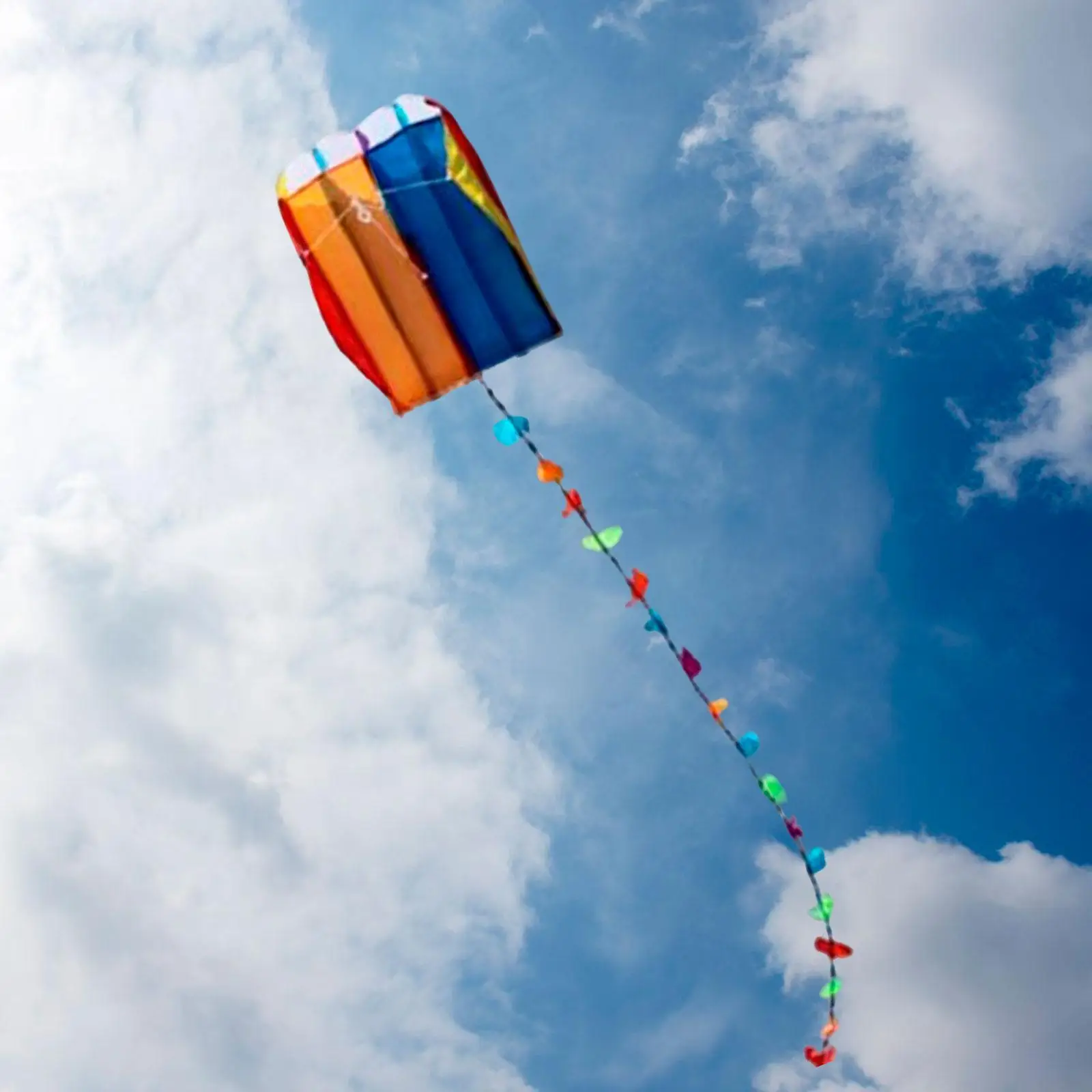 Rainbow Parafoil Kite Waterproof Colorful Easy Assembly Portable Flying Toy for Yard Beginner Children over 7 Years Old Adults