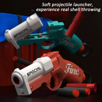 Children Toy S686 Short Shotgun Shell Can Be Ejected Soft Bullet Pistol Manual with Bullets Pull the loading Soft Gun Teenagers 1