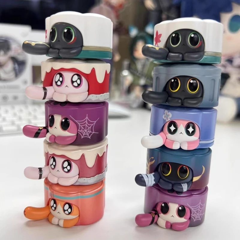 Neue Honkai: Star Rail Haustier-Serie Actionfigur Niedliche Cartoon-Katze im Kuchen-Stil Danheng Kafka Figur Anime-Charakter Gesichtsmodell Spielzeug
