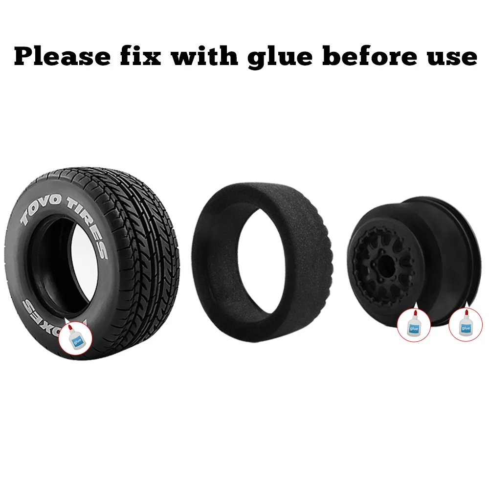 Détail du motif de la bande de roulement des pneus RC 1/10 115mm, caoutchouc souple pour slash et senton