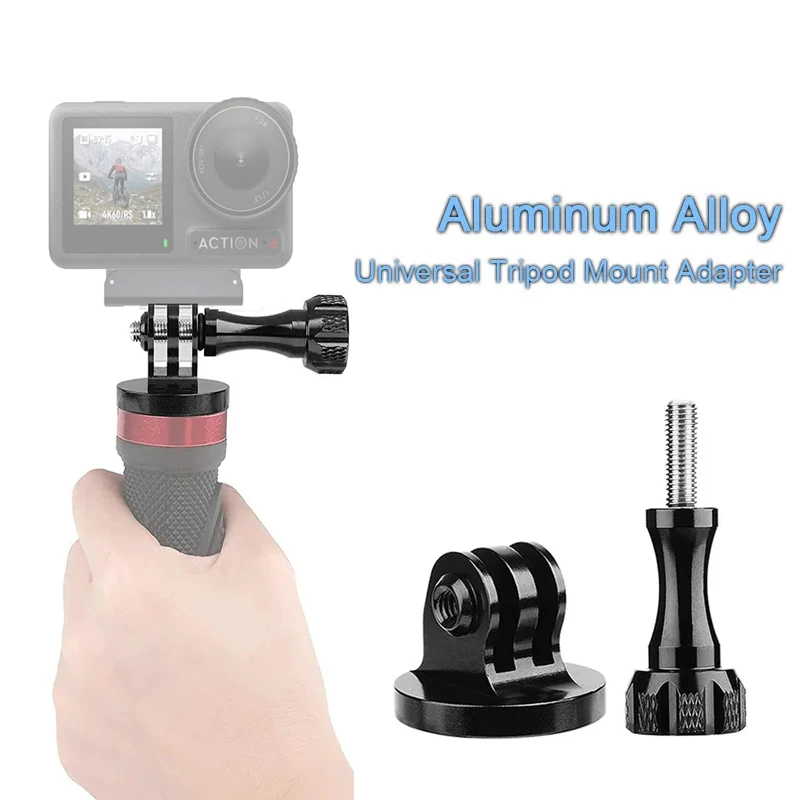 

For DJI Action 4 Tripod Mount Adapter CNC Aluminum 1/4" Screw Base Bracket For GoPro Hero 12 11 Insta360 Go3 Camera Accessories