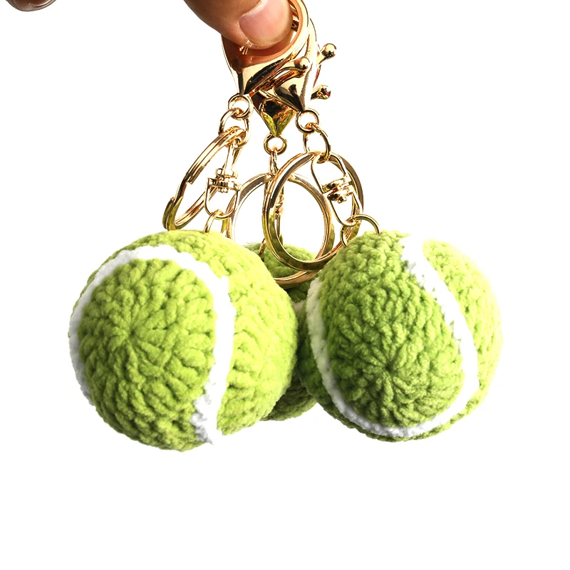 Creative Funny Tennis Crochet Keychain Pendant