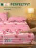 1 Cartoon Cute animal Bear Printed Matte Fitted Sheet, Bedroom Printed Bed Cover, Bedding (Excluding Pillowcases) 3