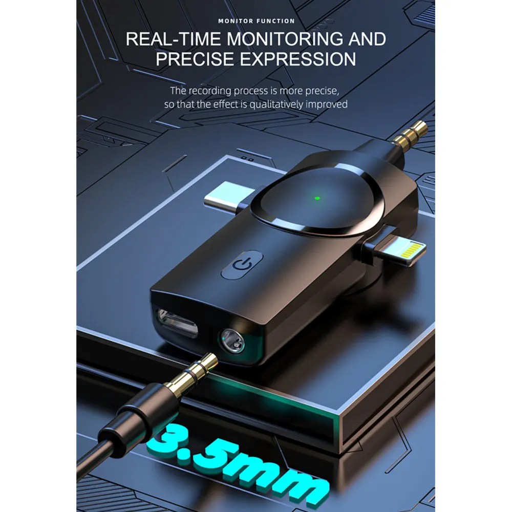 Microfono Lavalier Wireless 2.4GHz - Doppio Microfono Con Ricevitore USB-C/3,5mm/USB - Per Video, Vlog E Registrazioni - Foto 9