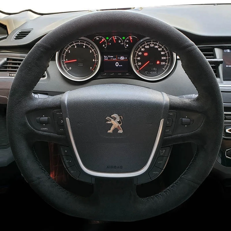 Coprivolante Per Auto Treccia In Pelle Scamosciata Per Peugeot 508 2011-2008 508 Sw 2011-2018 Accessori Per Auto Interni