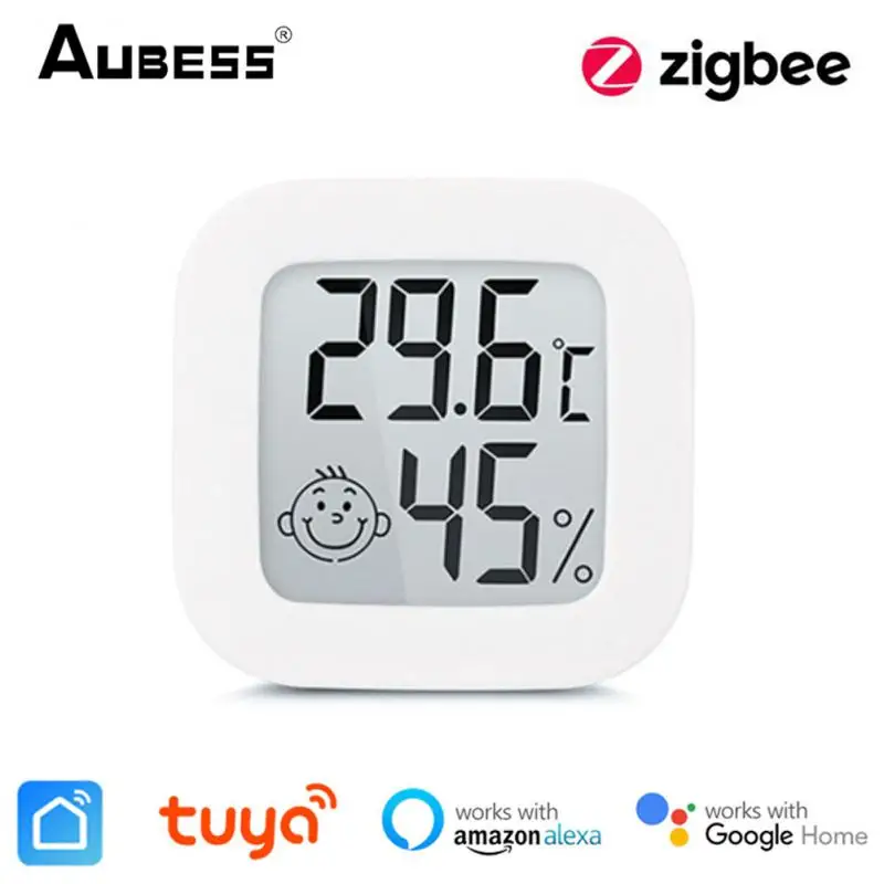 Tuya ZigBee Temperature Humidity Sensor Indoor Hygrometer Thermometer Detector Smart Life Control Support Alexa Google Home tuya zigbee wifi temperature and humidity sensor indoor hygrometer controller smart home monitoring works for alexa google home