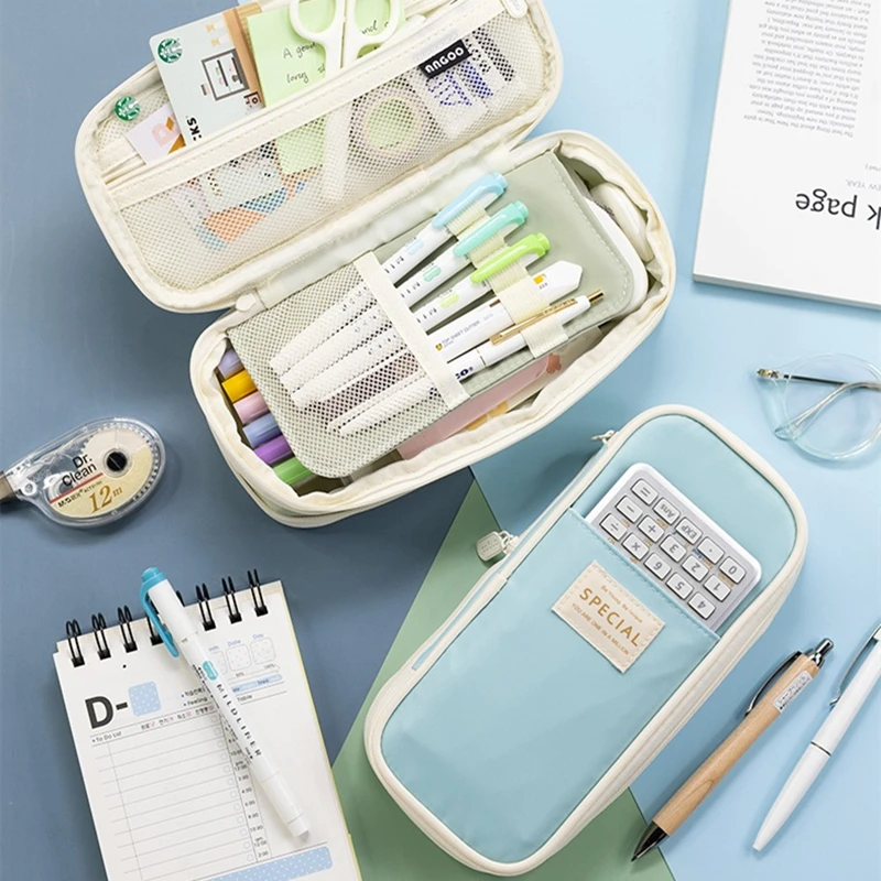 ANGOO MINT GREEN Expandable Canvas Pen Case Pencil Case Expandable Cas –  The Stationery Manor!