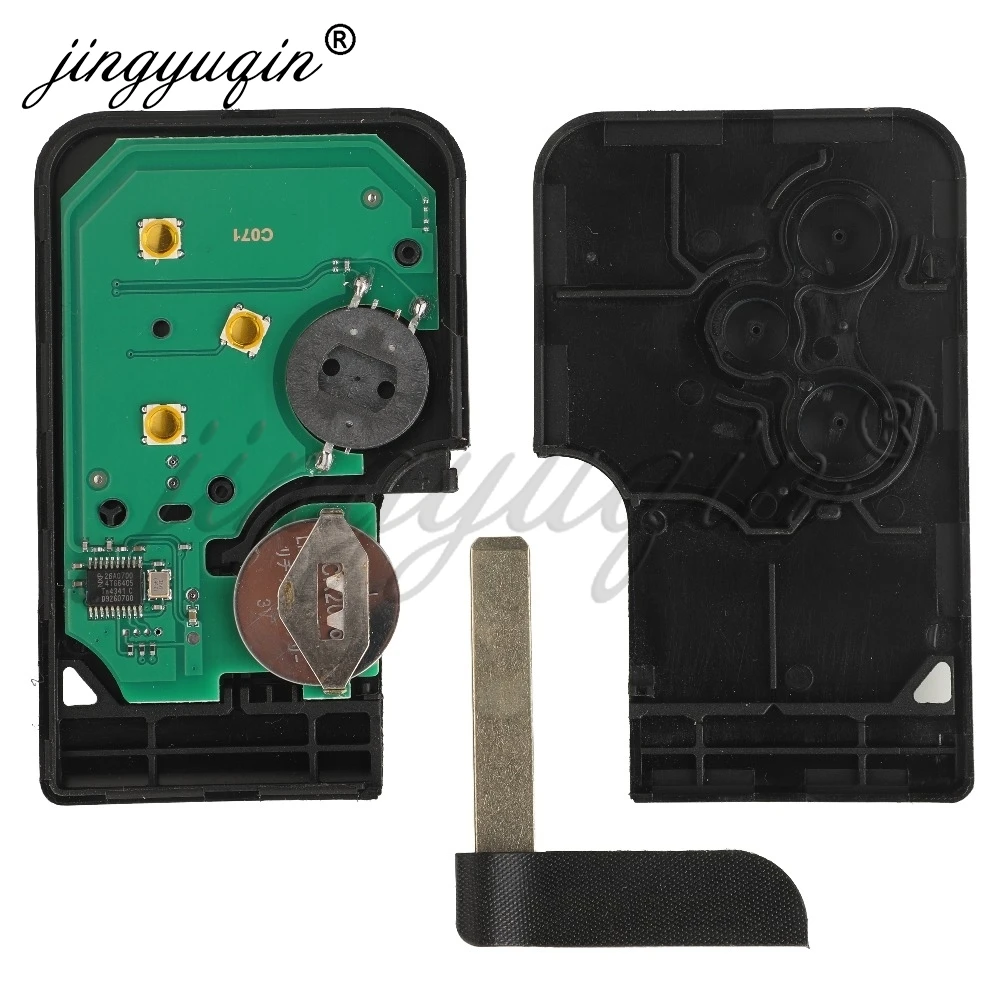 Jingyuqin Remote Key 433Mhz ID46 PCF7947 Chip 3Button For Renault Megane 2 3 Scenic Clio 2003-2008 Upgrade Design Emergency Card