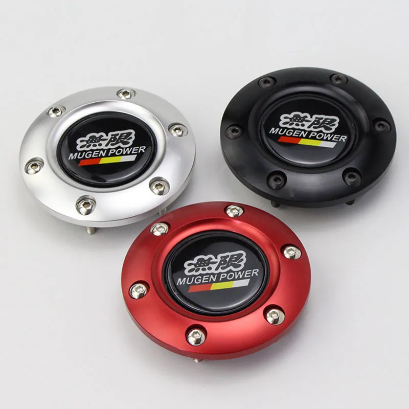 Car Styling Black Mugen Racing Car Steering Wheel Horn Button