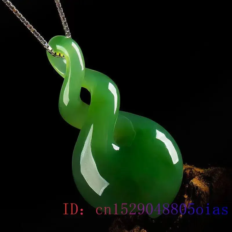 Green Jade Pendant Natural Jasper Necklace Gifts for Women Amulet Stone Charm Talismans Gift Men Amulets Carved Jewelry
