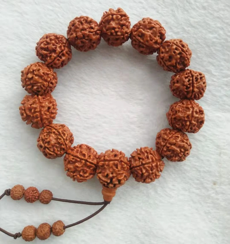 Cinque Teste Big Rudraksha Bodhi Beads Bracciali Per Uomo Tibetano Buddista Preghiera Perline Mano Mala