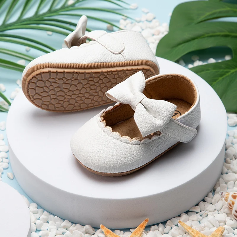 Baby Shoes Infant Baby Girls Soft Sole Bowknot Princess Wedding Dress Flats Prewalker Newborn Light Baby Sneaker Shoes