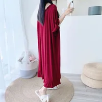 150kg Oversized Loose Night Dress Women Korean Ruffles Pajamas Short Sleeve Solid Home Wears Maternity Long Nightgown Sleepwear - Image 5