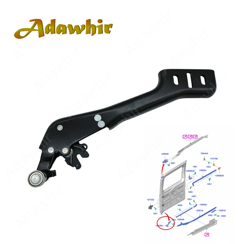 For Ford Transit 2014- Transit/Tourneo Custom 2012- (Ttf) 1824987 Bk21-V25000-Ac Roller Guide Sliding Door Bottom Right Hinge