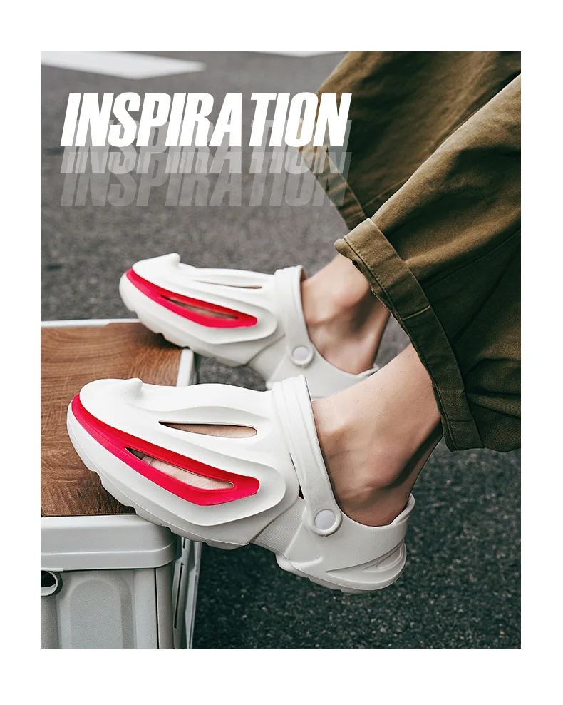 Evshine Men Shark Slides Eva Flat Sandals Summer Beach Footwear_voghion.com