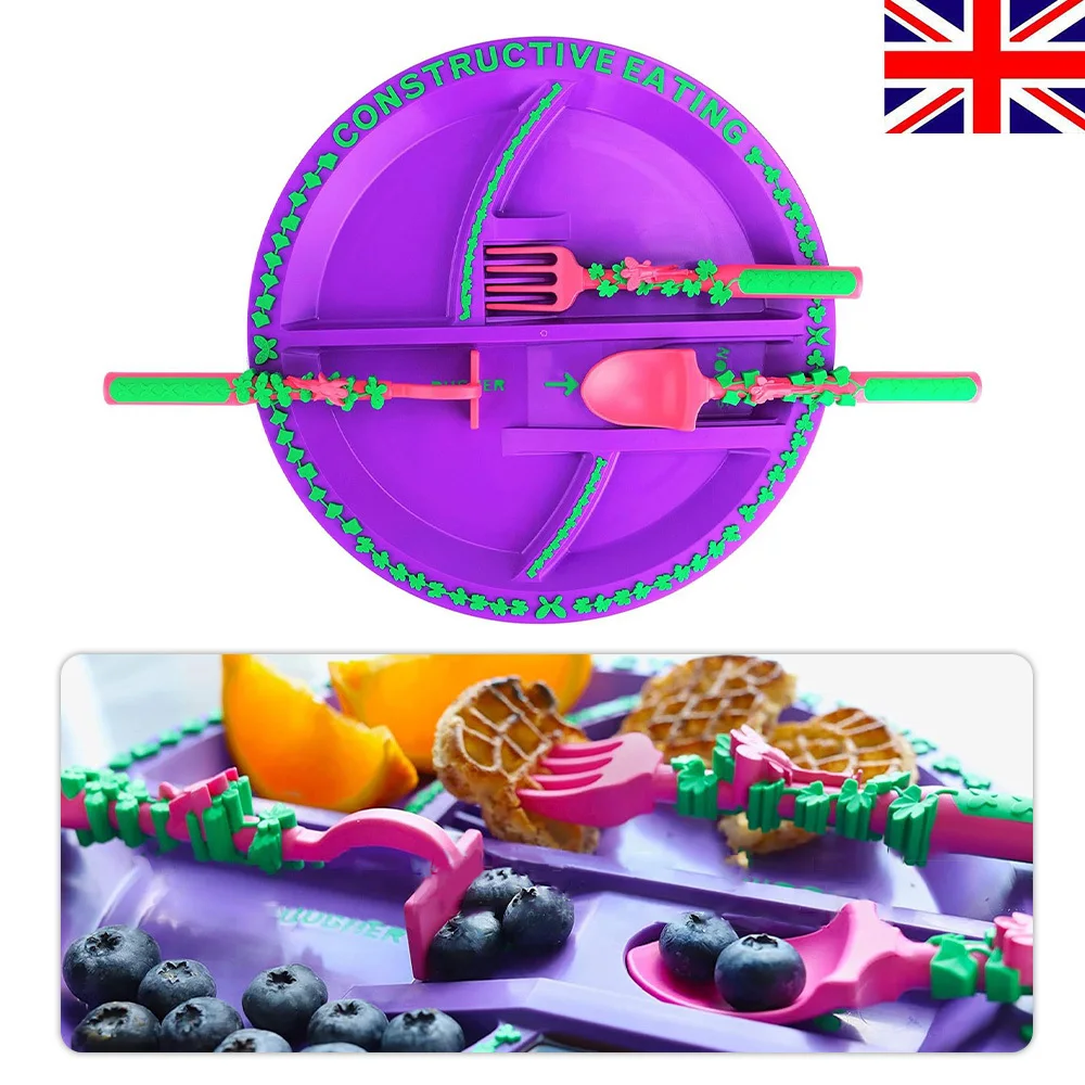 Dinneractive Eating Utensil Set Toy For Kids Construction Themed Fork And Spoon: 3 - 5 Days Free Delivery UK