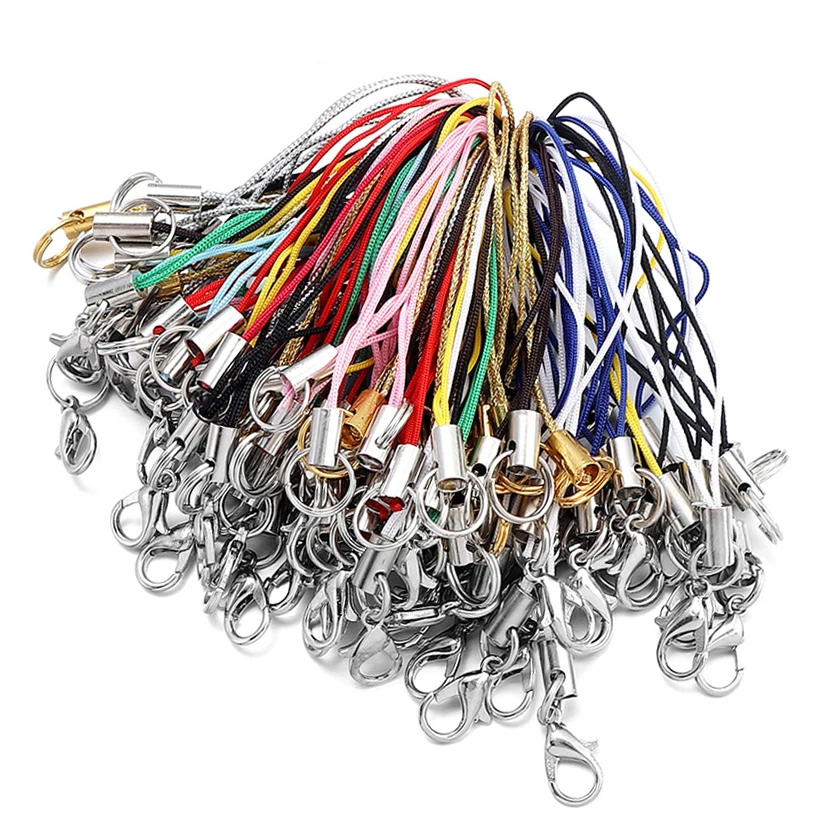 20/50 Pcs Colorful Lanyard Strap Cord With Jump Ring/Lobster Clasp For Jewelry Making Phone Rope