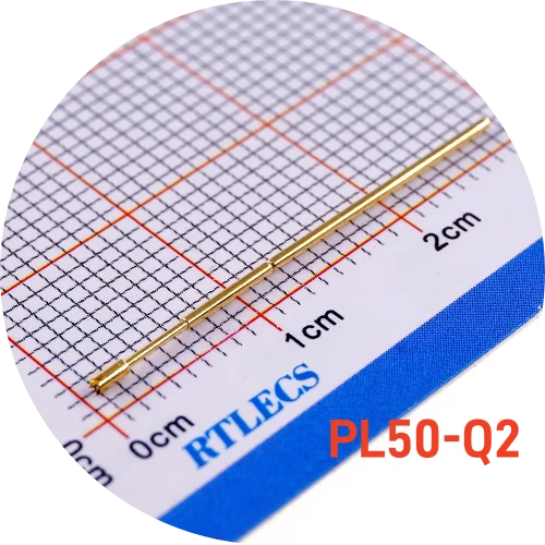 100 Stück federbelastete, nackte PCB-Prüfspitze mit 1,27 mm Rastermaß, PL50 RL50-Serie, Pogo-Pin, vergoldet, strombestet, 3 A, Durchmesser 0,68 mm – Detail 4