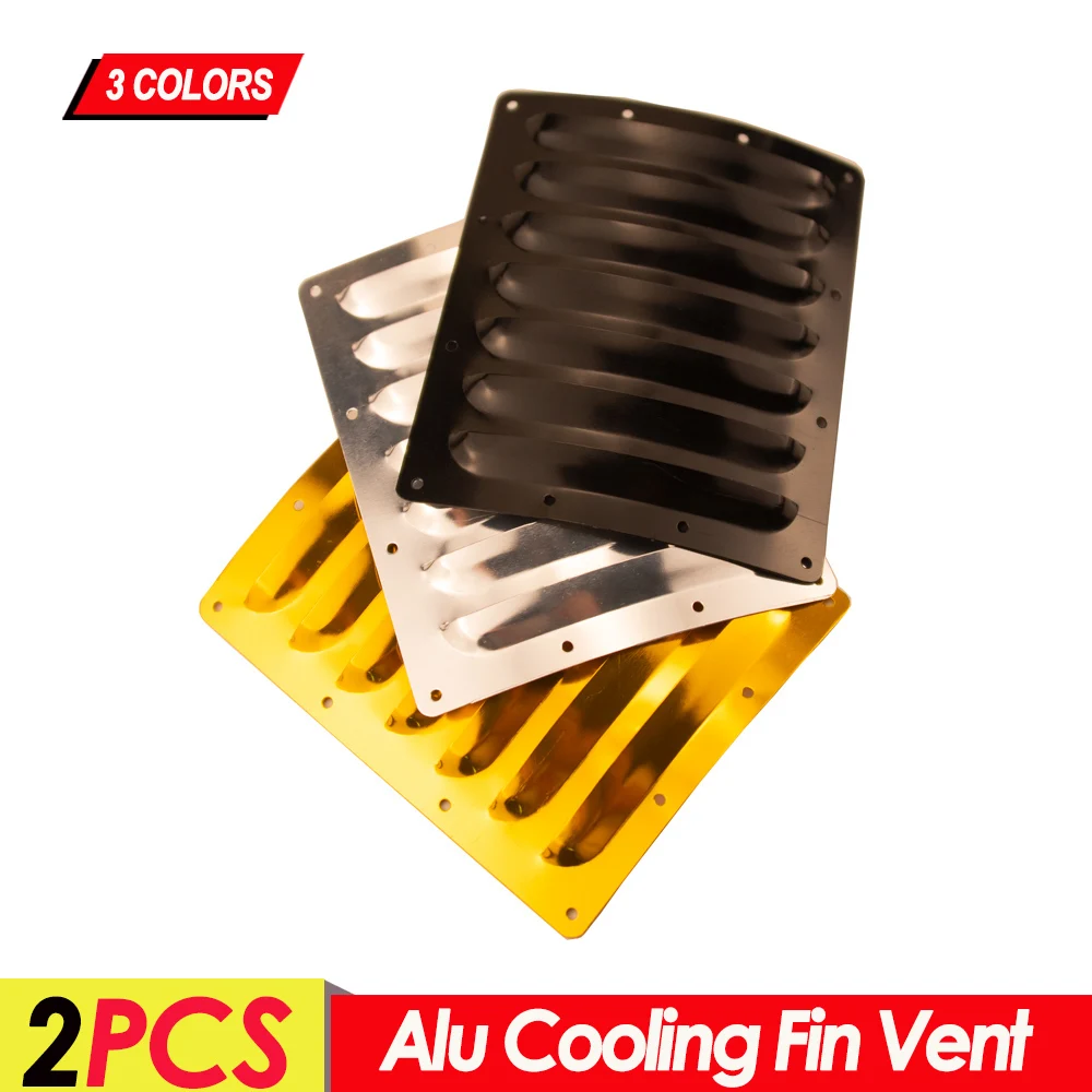 

2Pcs Aluminum Metal Cooling Fin Vents Thermal Slug Heat Sink Heat Dissipation Gold/ Silver/ Black for RC Airplane Cowl