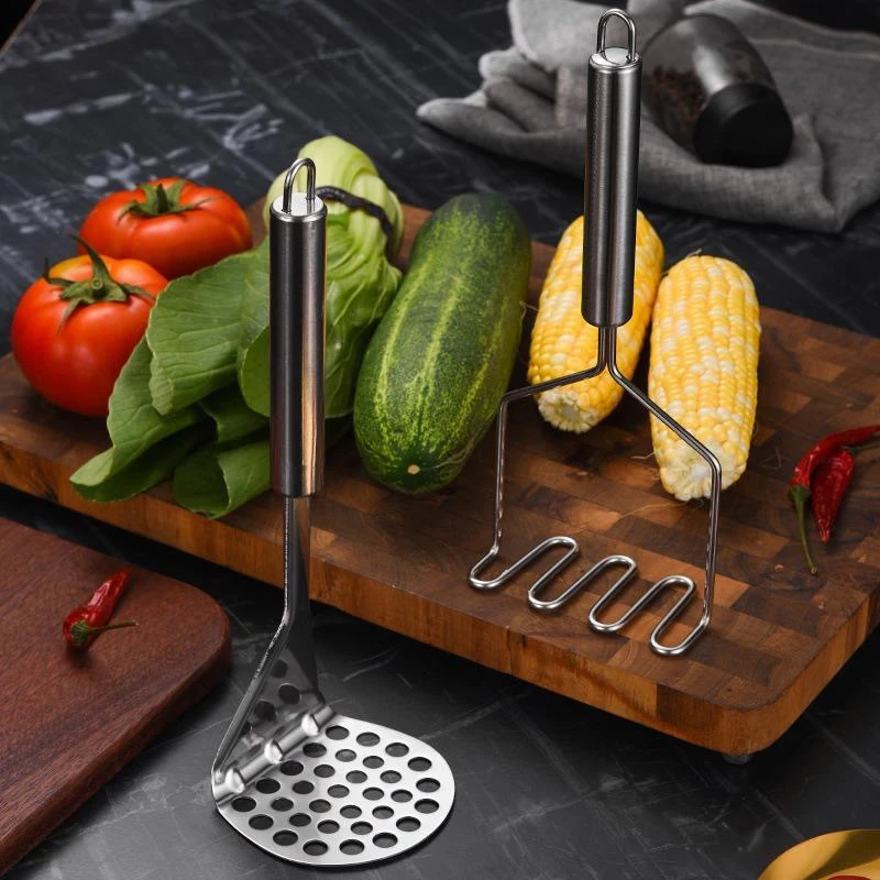 Manual Stainless Steel Potato Masher, Heavy Duty Fruit Vegetable Pressure Machine, Kitchen Food Crusher Easy To Clean Gadget