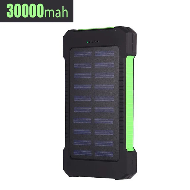 30000mAh Solar Fast Charging Power Bank Portable Waterproof External Battery with Flashlight for Outdoor traveling Xiaomi iPhone power bank charger Power Bank