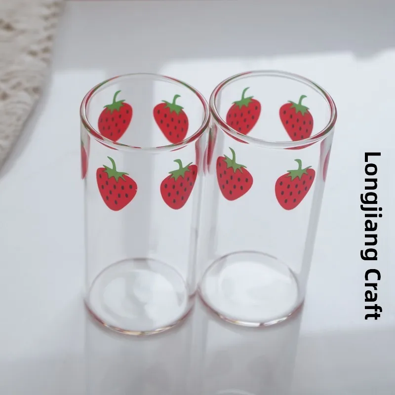 Thiened : Reproduction Nana Stberry Cup High Temperature Resistant Milk Water Glass Cartoon Anime Surrounding Chinese ...