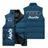 2025 Audi Men's Vest Audi Car Logo 3D Printed Sleeveless Jacket Warm Racing Vest Fashion Oversized Men's Riding Motorcycle Vest 1