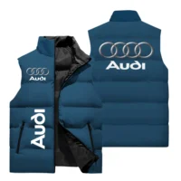 2025 Audi Men's Vest Audi Car Logo 3D Printed Sleeveless Jacket Warm Racing Vest Fashion Oversized Men's Riding Motorcycle Vest 1