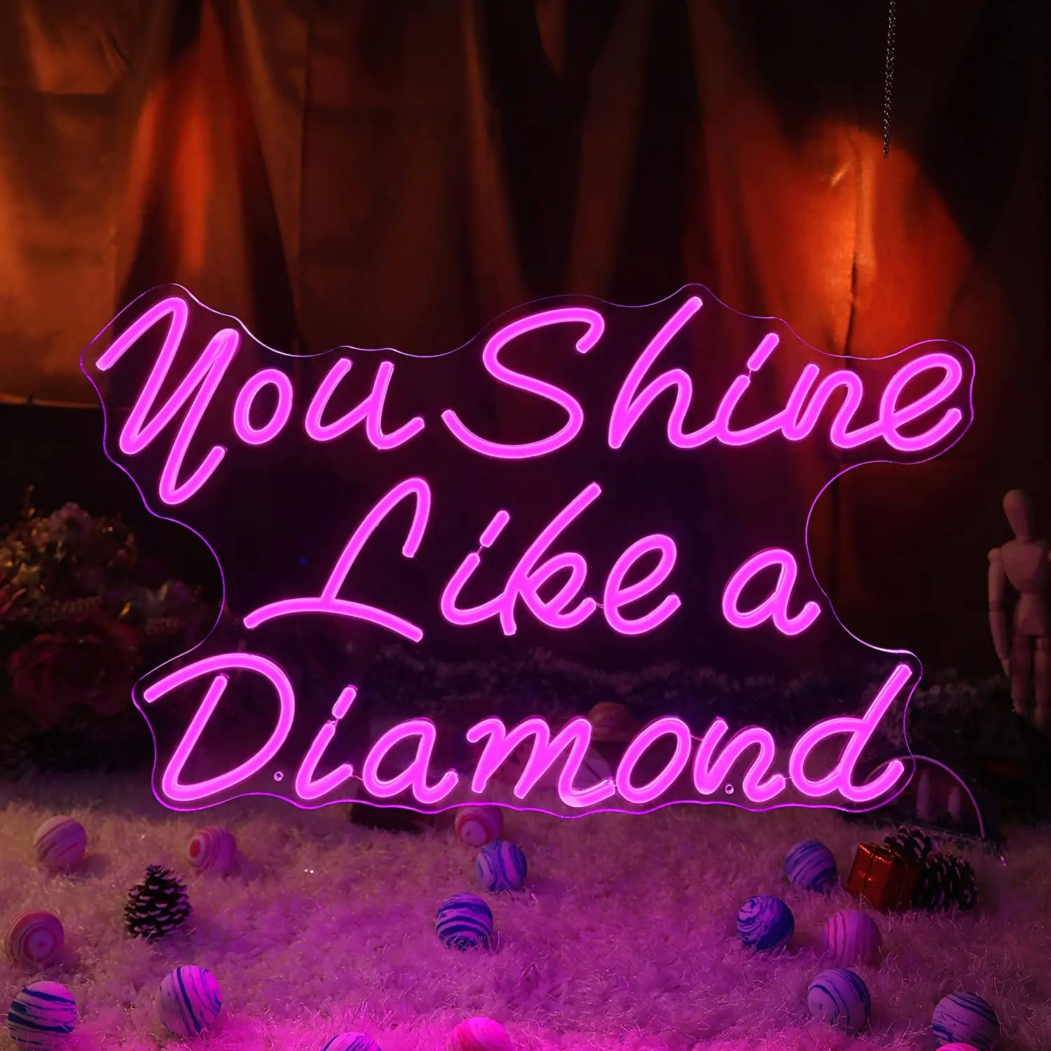 

Neon Sign for Wall Decor You Shine Like a Diamond Neon Lights for Bedroom Wall Light Up Sign for Wedding Party Bar Birthday Gift