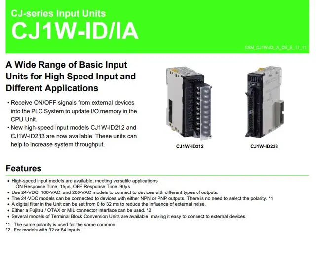 New and Original OMRON CJ1W-ID231 CJ1W-ID232 CJ1W-ID233 CJ1W-IC101 