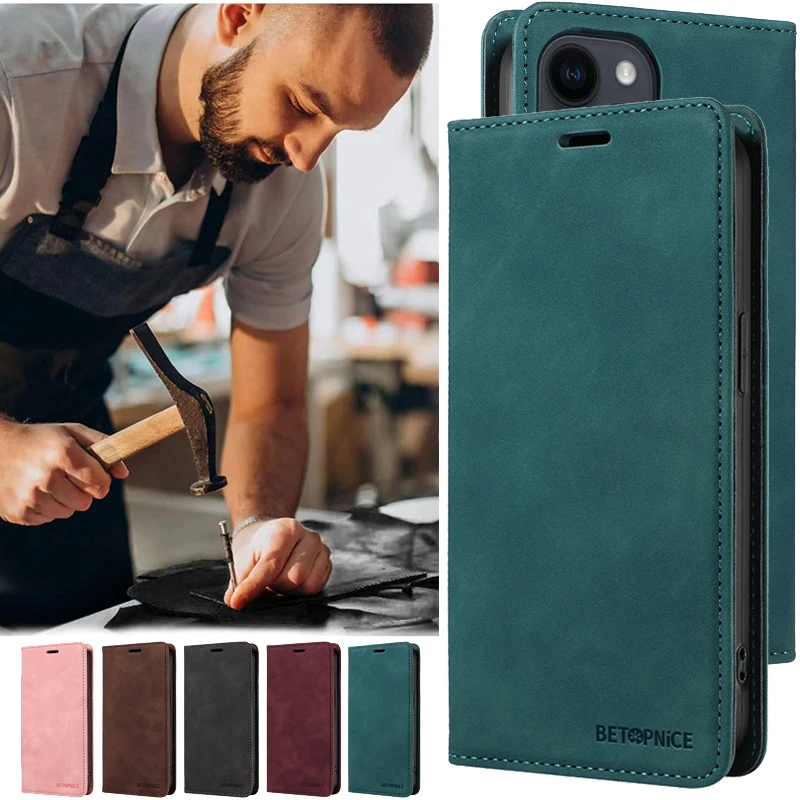 Enhanced Leather Wallet Flip Card Holder Anti-Theft Phone Case