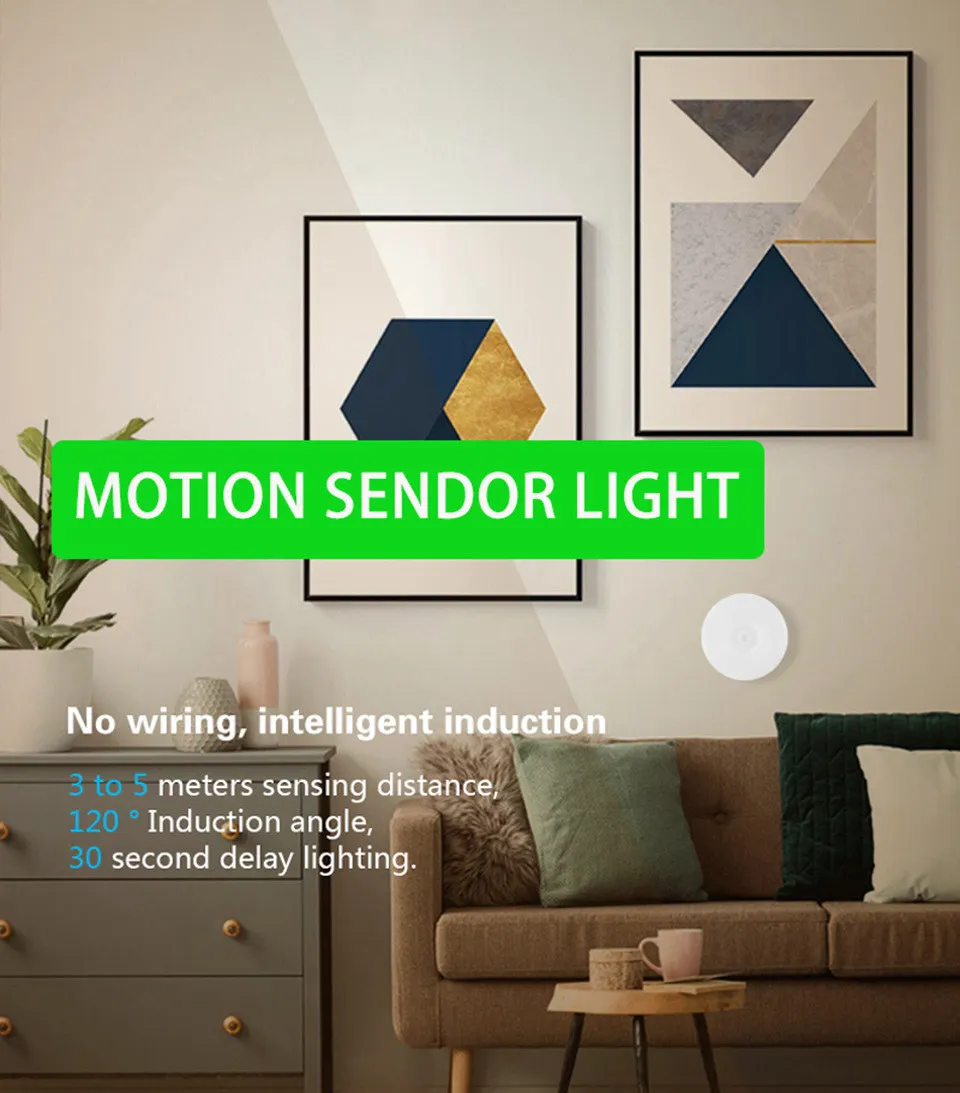 Motion Sensor LED Nightlights USB Chargeable Night Light Wireless Lamp for Bedroom Stairs Hallway Closet Portable Cabinet Light night lamp for bedroom wall